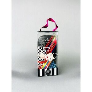 Nicole Lee Designer Glasses Case Racing Girl Hard‎ Sided With Strap NEW In Box